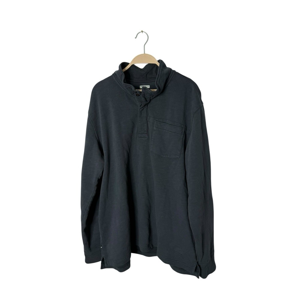 OOBE‎ MensBlue henley sweatshirt Collared Polo Shirt w Pocket Sz XL